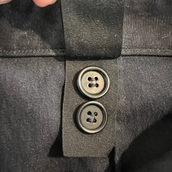 COS Button Fly Chino Pants Trousers High Rise Stretch Cotton Black Size 6 EUC - Picture 7 of 11